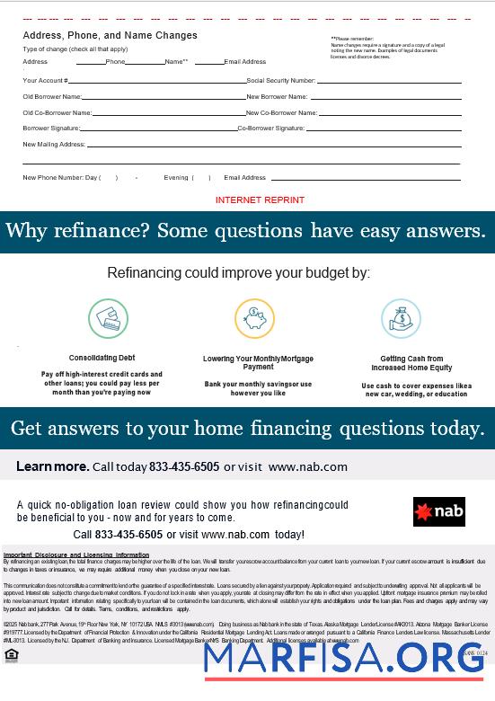 Blank USA Nab bank mortgage statement in Word and PDF formats, 3 pages 3 example